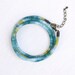 Wrap Around bracelet - hand dyed cotton thread - turquoise, yellow