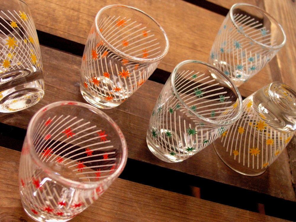 Mid century shot glasses, set of 6