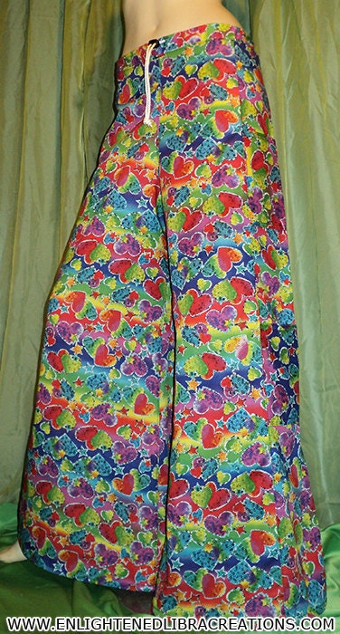 Hearts and Stars Raver Pants -  Phatties Phatts Phat Rave Pants - Wideleg Pipes Flares - Ready To Ship Now - Premade - EDC