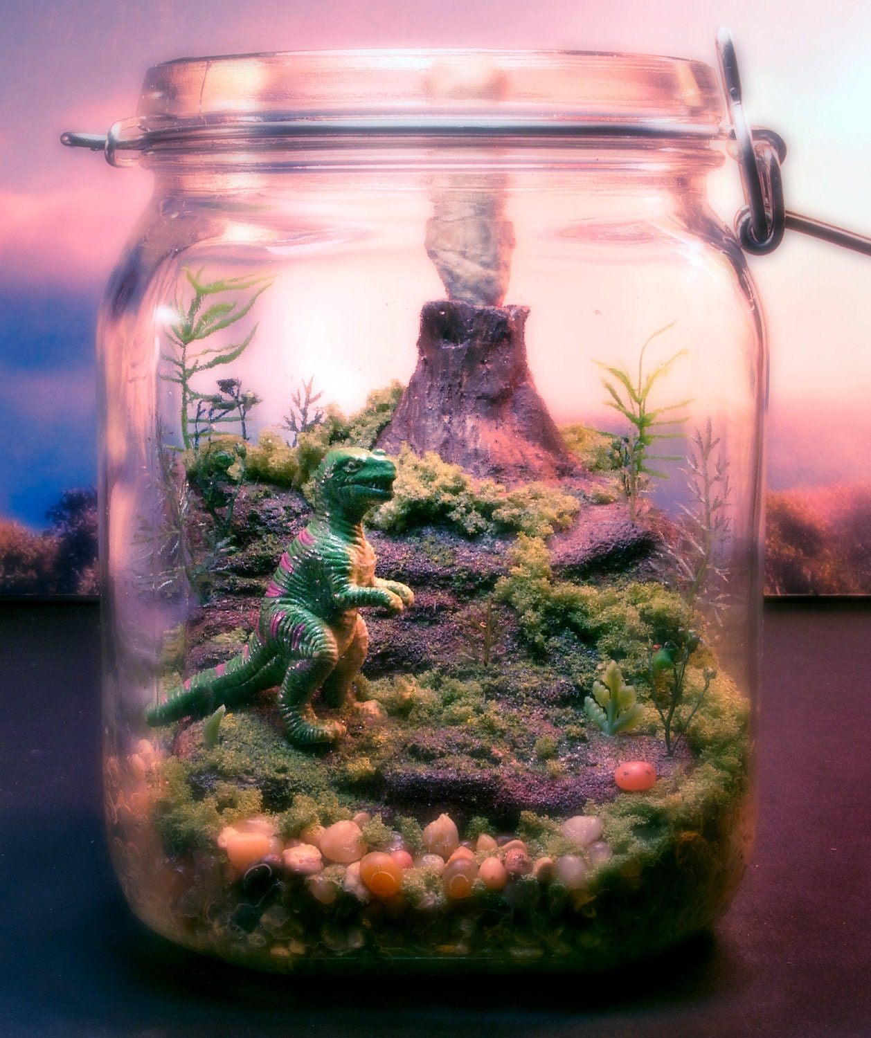 T-Rex Volcano - Land of the Lost - Terrarium / Diorama