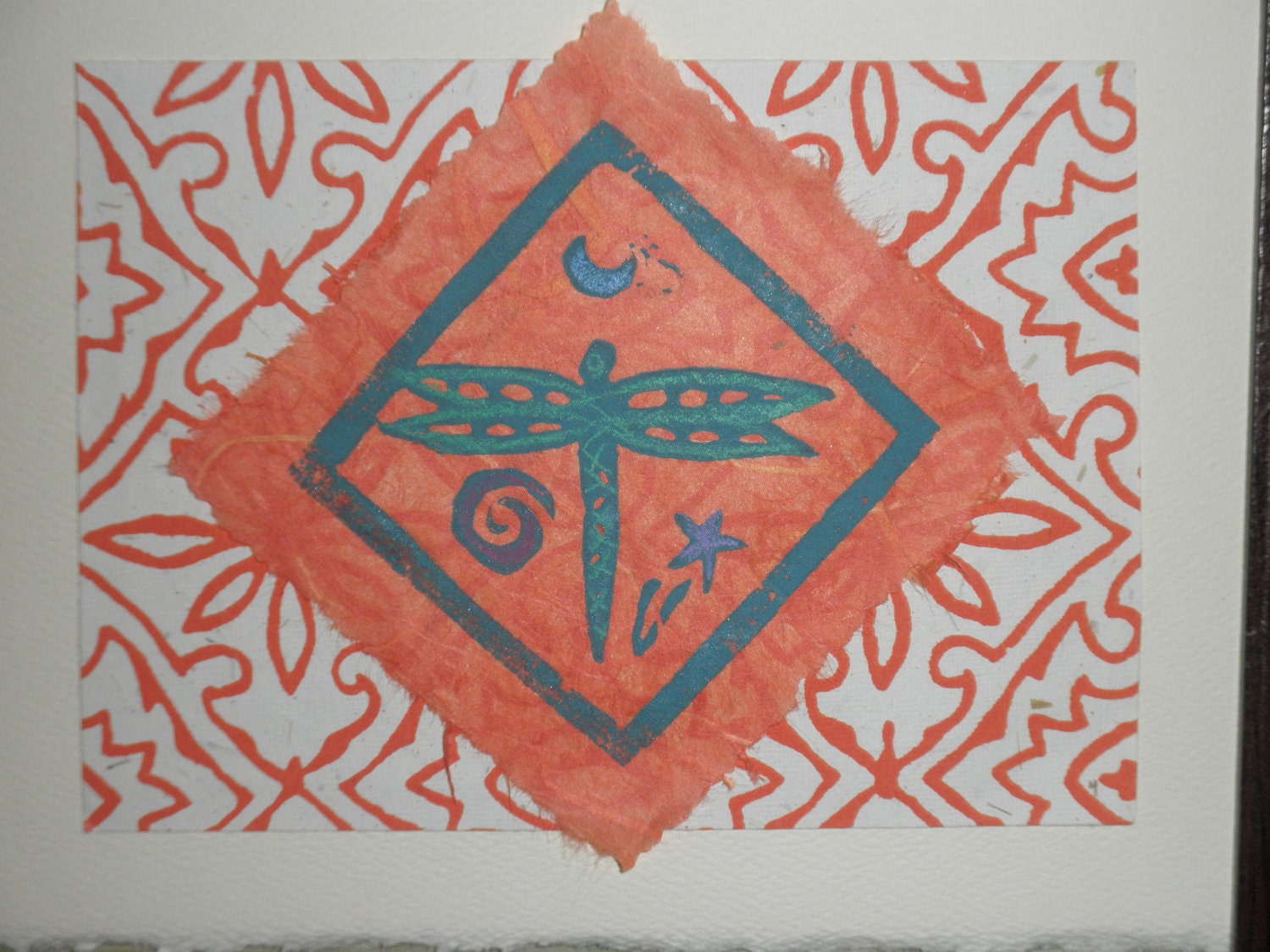Dragonfly-5x7 linocut card