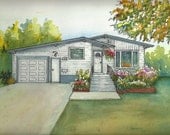 Watercolor House Painting, Custom 8"x 10" painting of your home