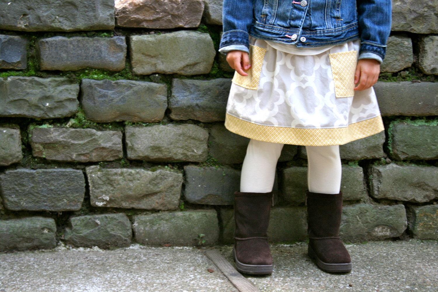 The Modern Mini Grey/Yellow Twirl Skirt baby, toddler and girls - handmade by alice & lois design studios