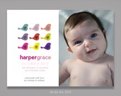 BIRTH ANNOUNCEMENT modern baby boy girl photo baby announcement "olivia no. 303" alice & lois design studios