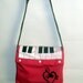 Piano Bag Music Purse Messenger Bag Upcycled OOAK Hand-painted Design Gift for Music Lovers