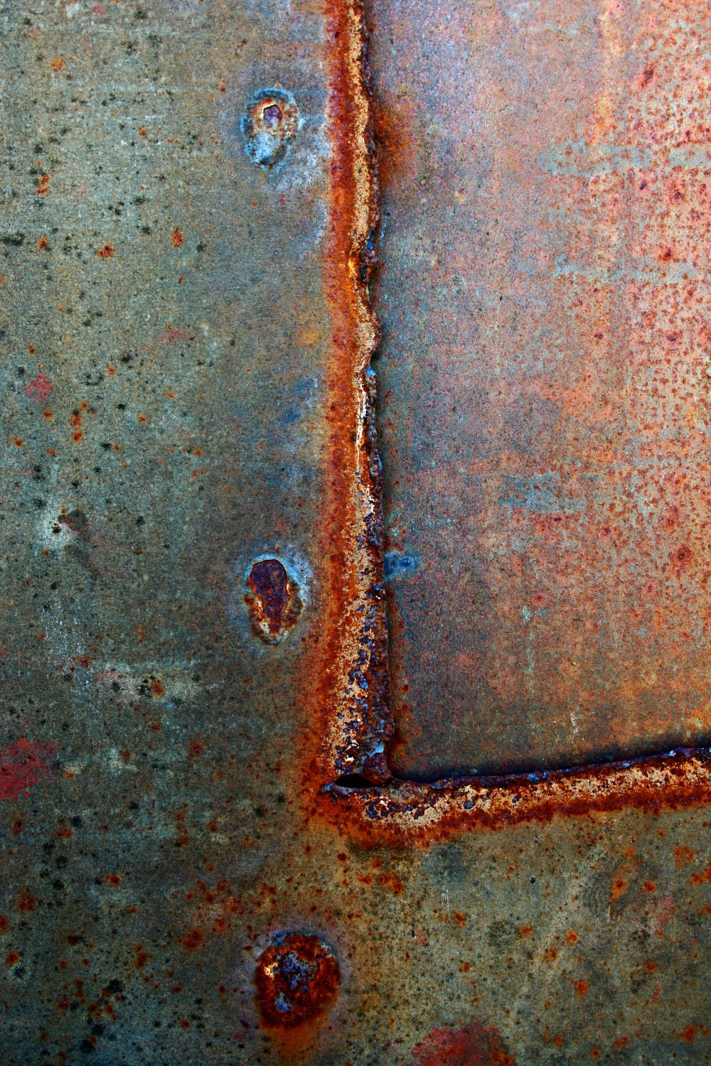 Abstract Fine Art Photography, Industrial Rust Orange Grey -Division 8x12