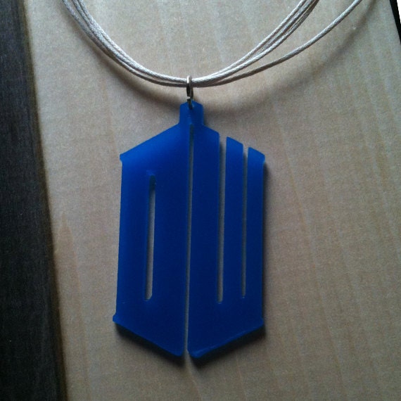 Doctor Who Tardis Logo Pendant, Doctor Who Pendant, Blue Pendant