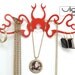 Red necklace hanger, Holder, Organizer . HOOKA - an Innovative and original design.