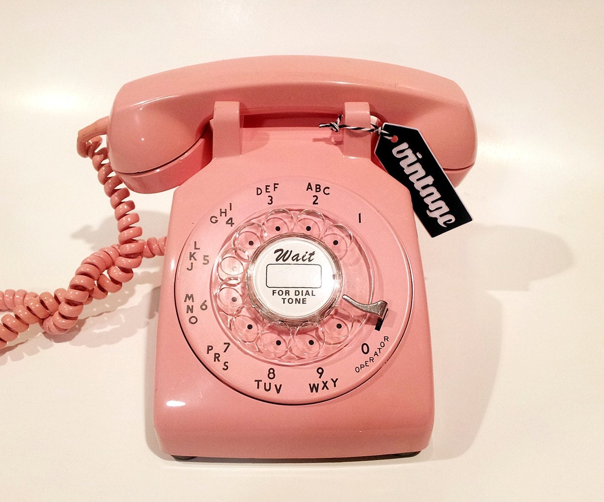 WORKING- Pink Rotary Phone 1969