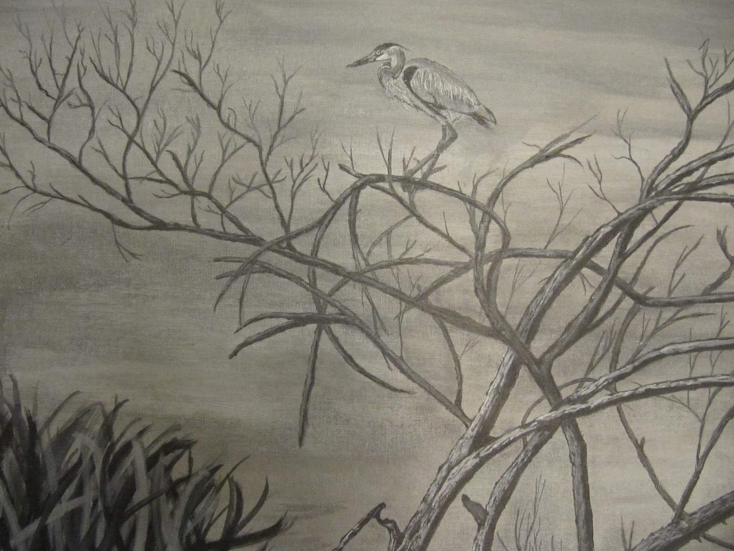 16x20 original black and white acrylic painting on by alextaylor1