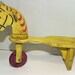 Vermont Farm Folk Wooden Ride On Pull Horse All Hand Stenciled Graphics rare find in this condition