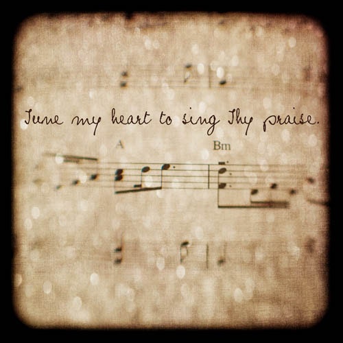 Tune My Heart, TTV, Sheet Music, Neutral Texture, Bokeh, 8"x8" Fine Art Print