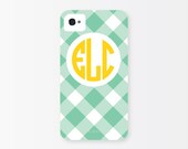 iPhone 5 or 4/4s Case - Custom Pool Gingham, Monogrammed