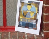 Patchwork Fallout Shelter Sign Print