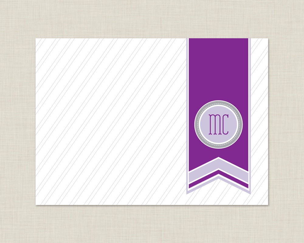 Personalized Stationery Set / Personalized Stationary Set / Sophisticated Banner Note Cards