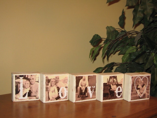Bridal Shower Decorations, Engagement Gifts Personalized Wedding Decor Table Centerpieces, Reception Decor Pictures of Bride-Groom SET of 5