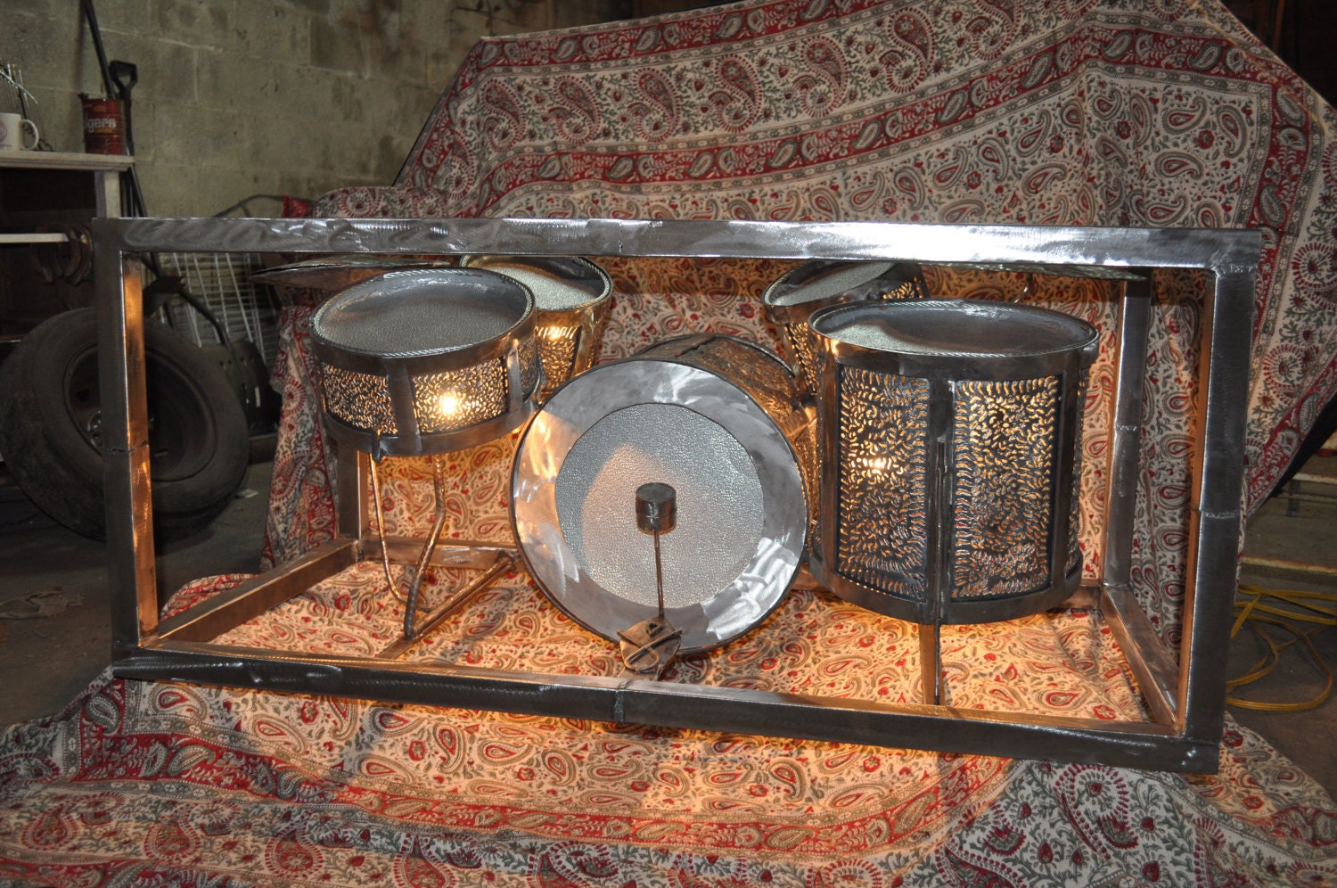 Light Up Drum Set Coffee Table