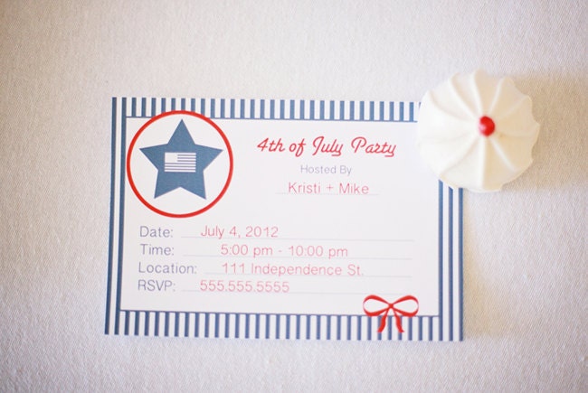 NAUTICAL or PATRIOTIC Custom Party Printable Invitation