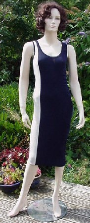 YSL  Yves St Laurent Rive Gauche figure hugging ribbed dress, M
