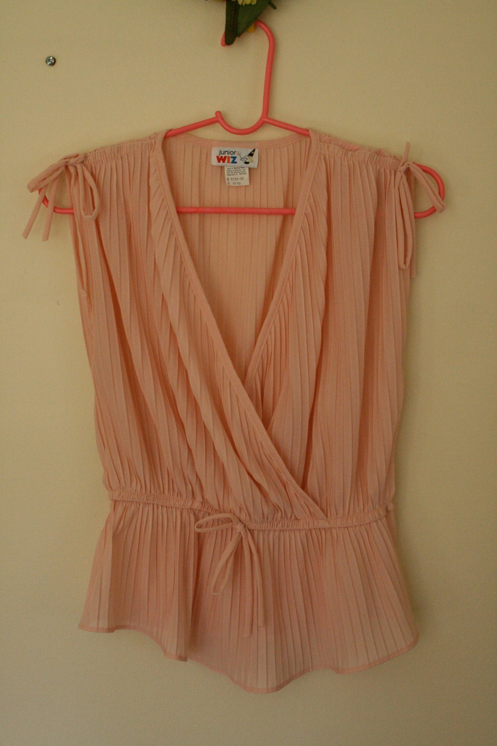 1970s Peach Sheer Blouse