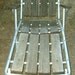 Vintage Eames era Industrial Mid Century Modern Retro 1960s Aluminum and Teak Wood Weathered Folding Lawn Beach Patio Chaise Lounge Chair