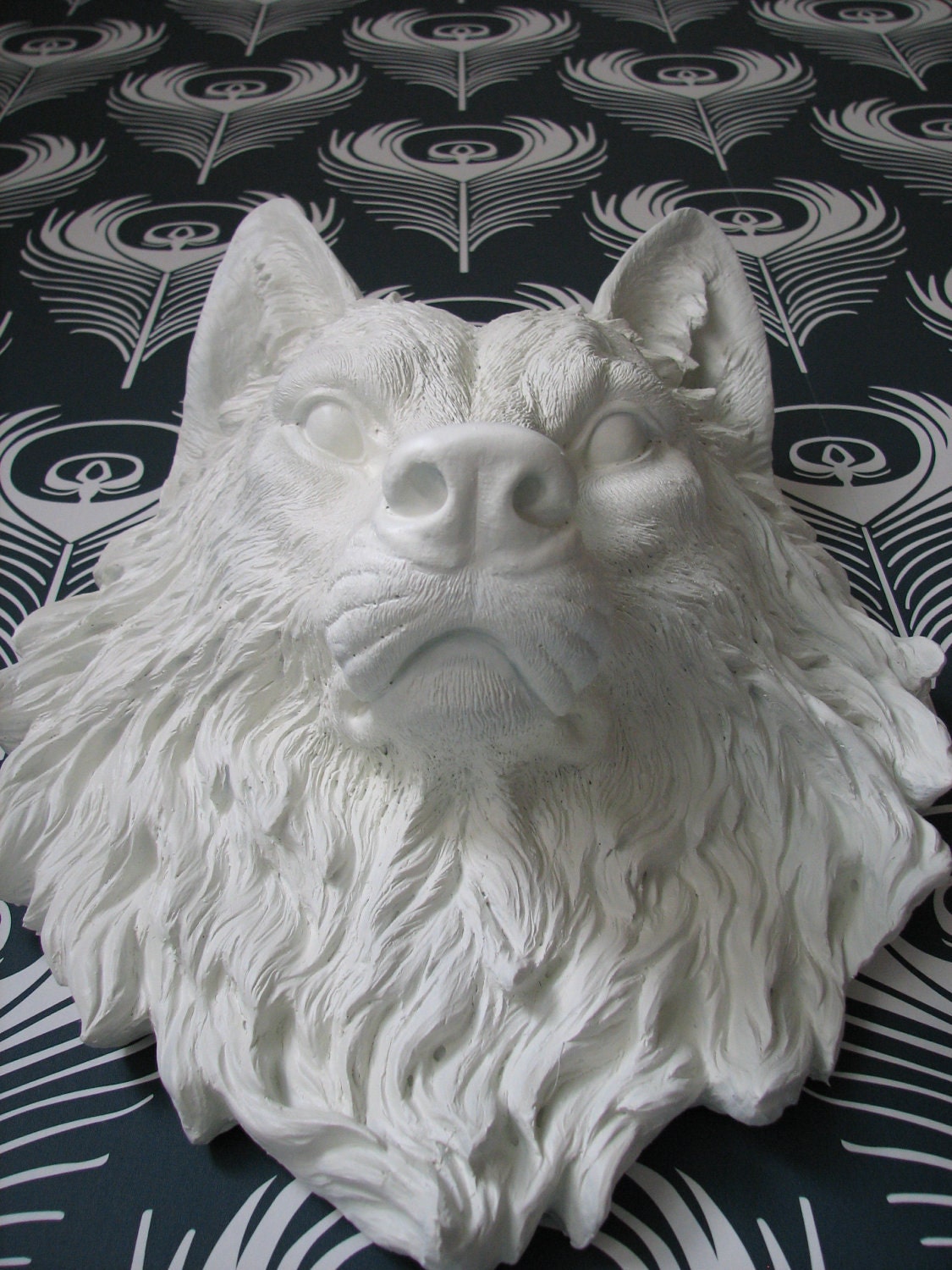 Faux Taxidermy Full Size Wolf Head Wall Decor: Willem the Wolf