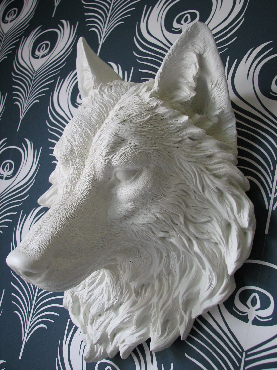 Faux Taxidermy Full Size Wolf Head Wall Decor: Willem the Wolf