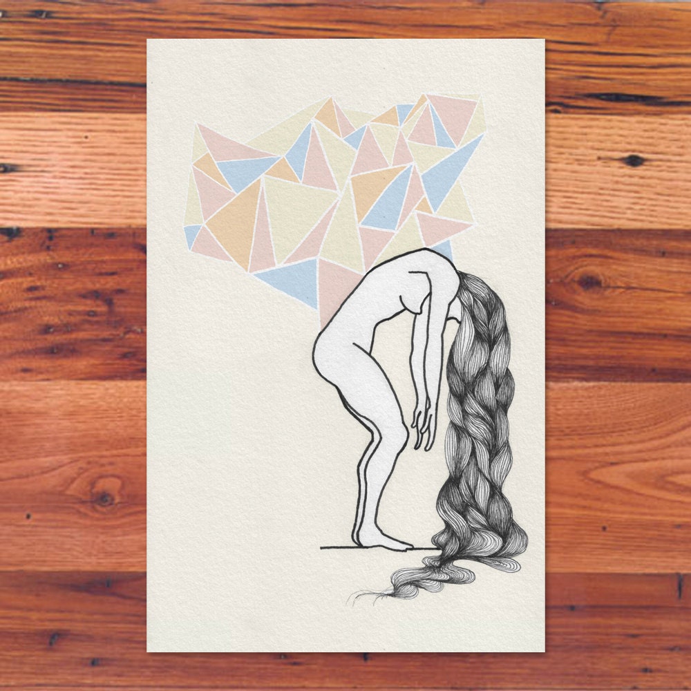 I Am Growing 01 - (Digital Art Print from Original Hair Illustration)