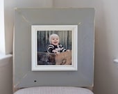distressed handmade picture frame with traditional trim