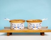 Vintage Condiment Set, Heritage by Royal Sealy Condiment Bowls With Serving Spoons