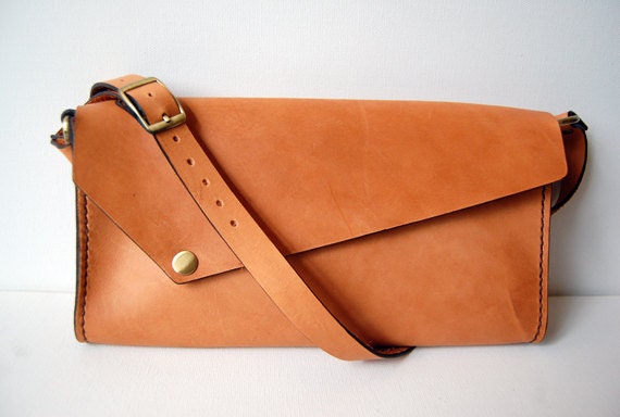 Handmade Tan Leather Shoulder Bag No. 2