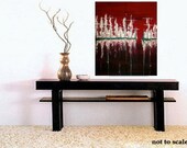 Abstract Painting - Cityscape Painting - Red Fire - Original Painting - Island Rich - Colorful Art - 24x28