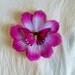 Purple and White Flower Hair Clip with Purple Butterfly - Girls, Teens, Women Hair Accessory - One of a Kind