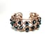 black czech crystal, bracelet copper wire wrapping. OOAK..Unigue.Spring.