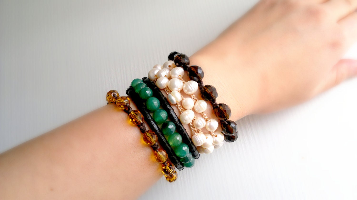 Crochet wrap brown bracelet, brown bracelet, spring, 2012,boho,bohemian,chic, shabby, beach bracelet