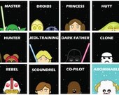 A long time ago in a galaxy... - Original Star Wars Artwork - Set of 12 prints Luke Yoda Chewbacca Darth Vader Jabba Han Solo