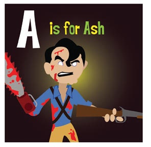 ABCs of Bad-Assery / 3 Poster Prints of Killers from Horror & Action movies 12"x12" prints Evil Dead Jason Freddy Shaun of the Dead