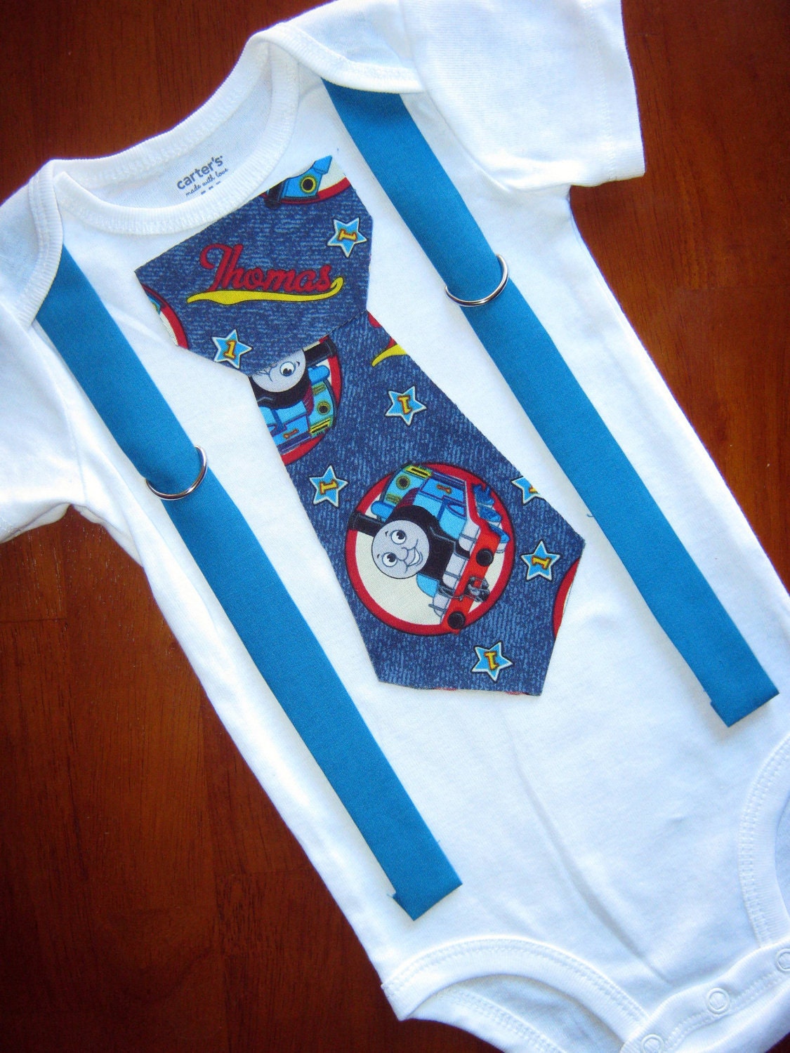 Thomas the Train, Baby Boy, Tie Onesie or T-Shirt with Suspenders