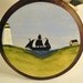 Lighthouse and Sail Ship Ocean Scene Original Folk Art Painted Wood Plaque