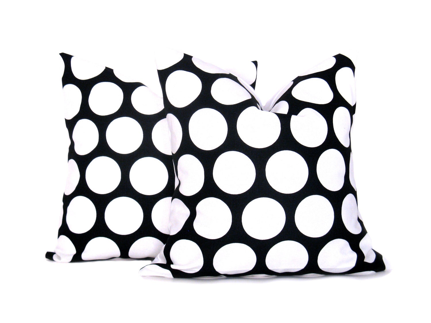 Decorative Throw Pillows Black Pillow Housewares Home Decor Polka Dot 20 x 20 Pillow Cover  Printed Fabric both sides
