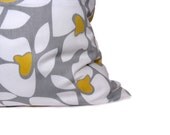 Decorative Throw Pillows Yellow Gray Pillow ONE 16x16 Pillow Cover Housewares Home Decor Designer Pillow Printed Fabric both sides