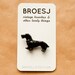 Vintage dog brooch - plastic black pin - Daschhund