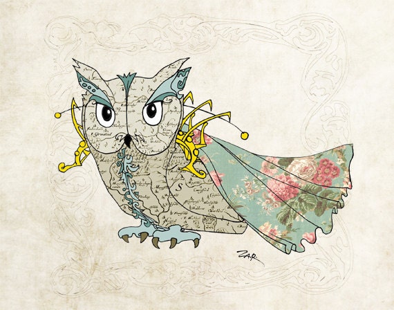 art deco owl