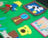 Goodnight Moon - Flannel Board Felt Story Set with Green Background