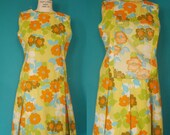 SALE// Floral Romper Onesie Jumper Dress 1970