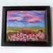 Embroidered picture , " Pink Flowers " reserved for Laurie