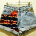 Vintage High Waisted Tie Dye and Studded Jean shorts