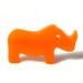 Animal Brooch Rhino. Rhinoceros Resin Brooch. Yellow Orange Red Black White. Resin Jewelry.