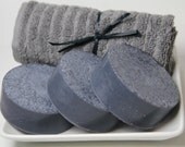 Bamboo Charcoal Facial Soap. Dead Sea Salt, Tea Tree Essential Oil - Natural Vegan Detox