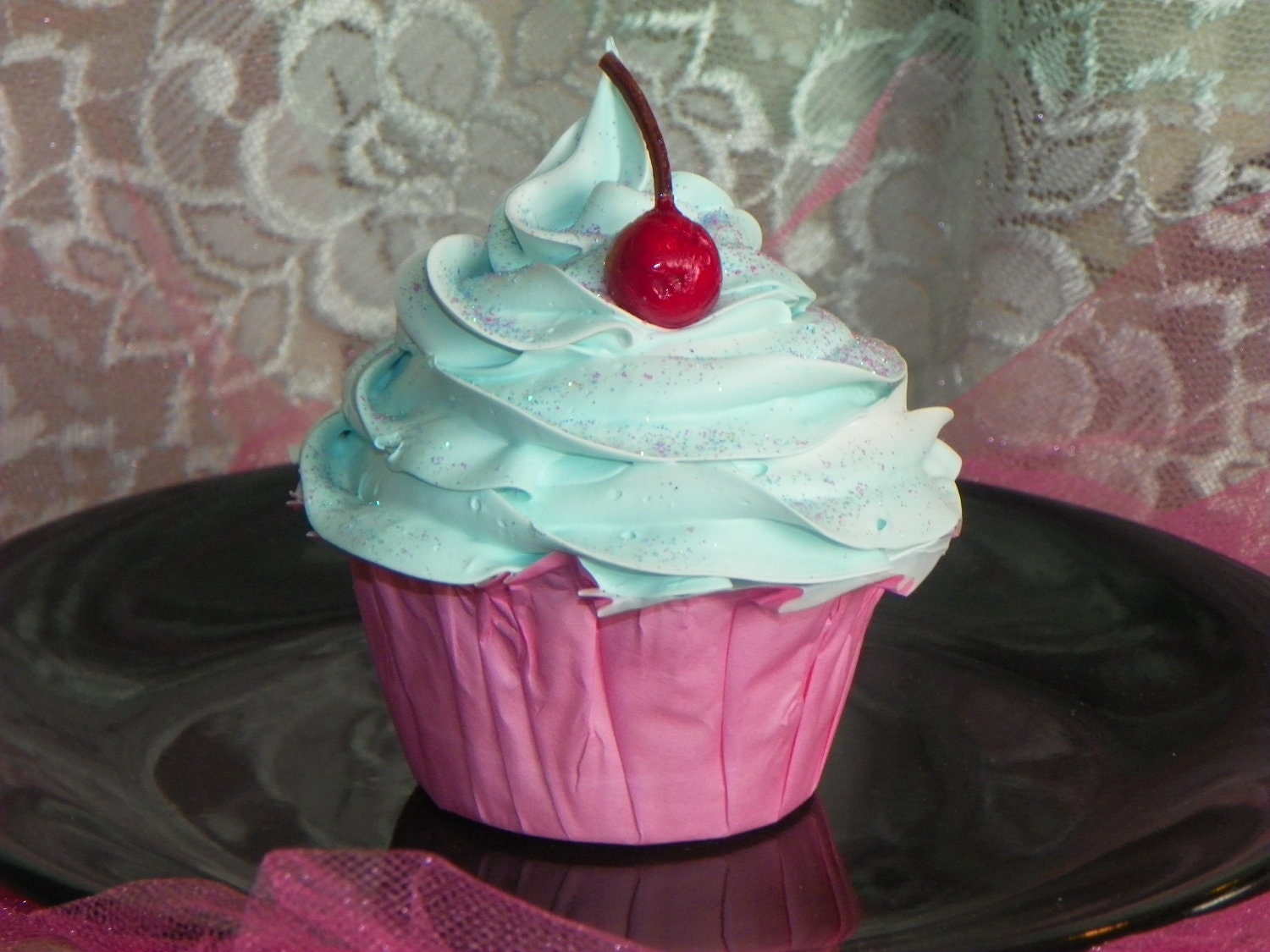 Shabby chic fake cupcake, made to order
